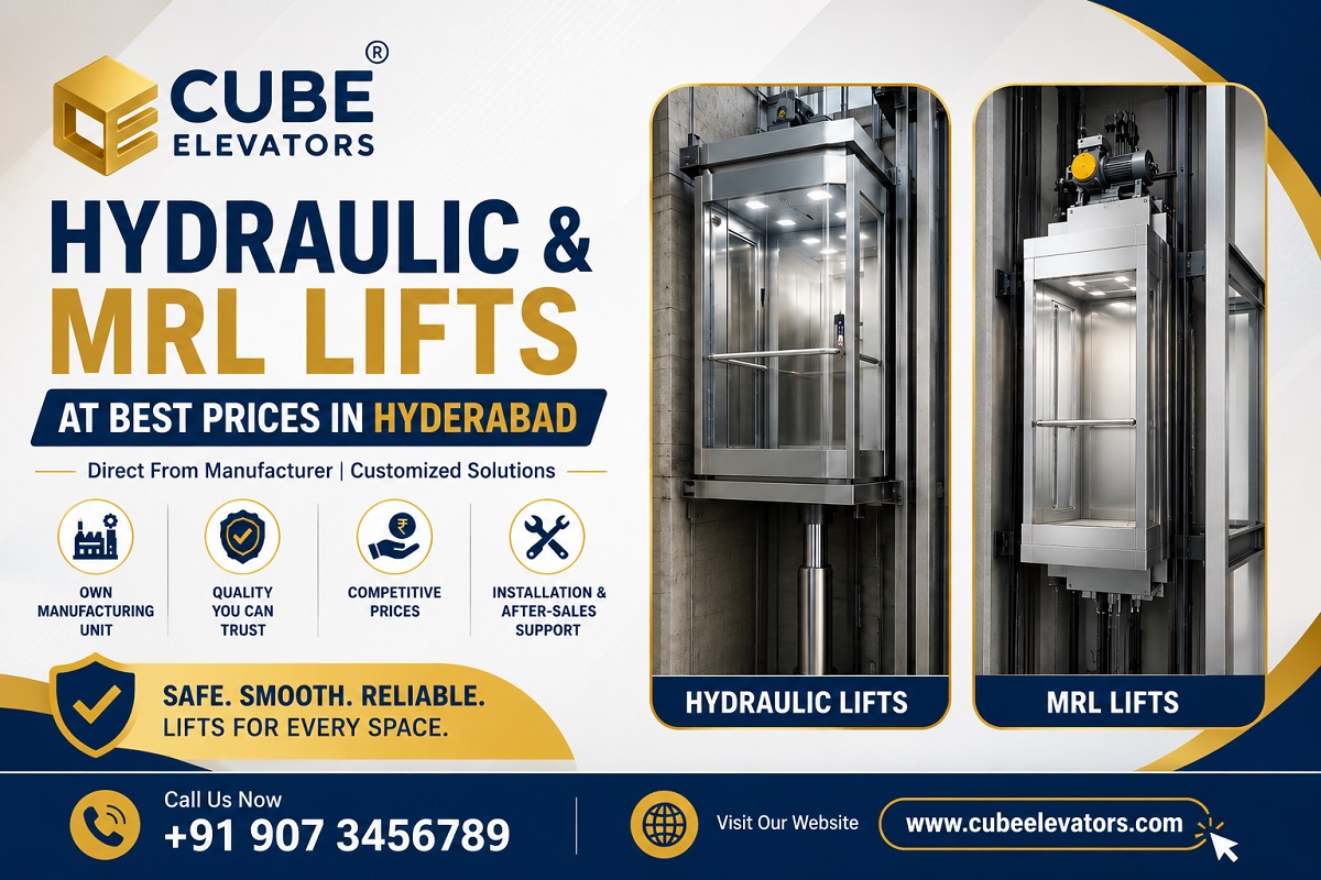 Cube Elevators Hydraulic MRL Lifts